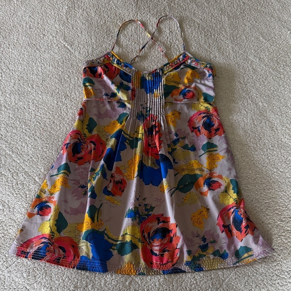 Ecote Colorful Floral Midi Dress XS